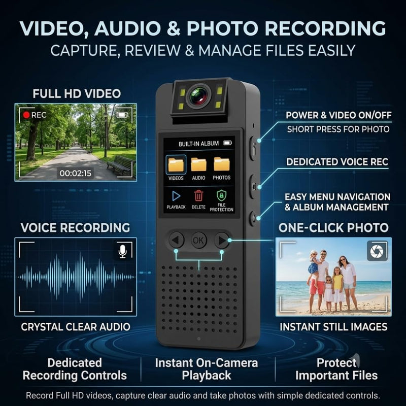 Maizic Smarthome ProofCam B2 1080P Full HD Body Camera | 1.4