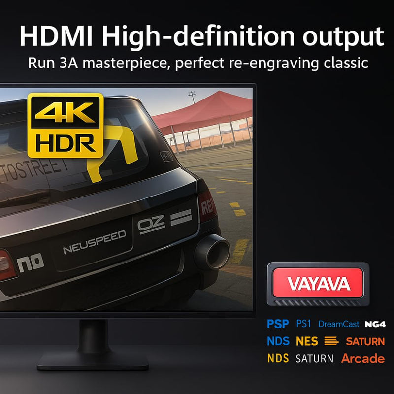 Maizic SmartHomes GD30 Retro GameStick 4K Gaming Console | 35,000+ Built-in Retro 2D & 3D Games | 256GB Storage | HDMI Plug & Play TV Game Console | Dual Wireless Controllers | Arcade Rocker | High-Sensitivity Gaming Controls