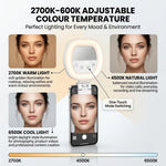 Maizic Smarthome W60 Professional Mini Clip-On LED Light for Phone, Laptop, Webcam & Camera, Rechargeable Selfie Ring Light, CRI95+, 2700K-6500K, 750mAh Battery for Photography, Makeup & Video Calls