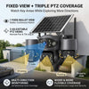 Maizic Smarthome Quadgenie 4G Solar 2.0 (6MPx4) Four Lens/Screens Outdoor CCTV Camera | Bullet + Triple PTZ | 10X Optical Zoom | Color Night Vision | AI Human Detection | 2-Way Talk | IP67 Waterproof