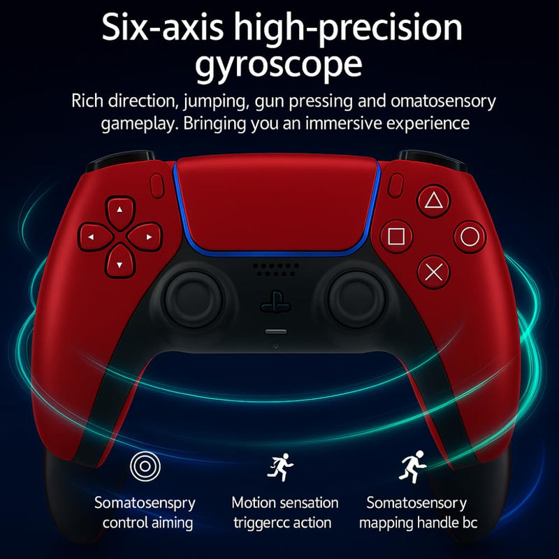 Maizic Smarthome Play-X-Red-5 Wireless Gamepad Dual/Asymmetric Motors, Plug & Play, 800mah Battery, 3.5mm Headset Jack, Game Controller Supports P3/P4, PS4 (Windows | Android)