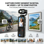 Maizic Smarthome Q8 4K Vlogging Camera for YouTube | 180° Rotating Lens, 2.0