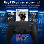 Maizic Smarthome Play-X Black-5 Wireless Gamepad with dual vibration motors, 800mAh battery, 3.5mm headset jack, and plug & play support for PS4, Windows, and Android.