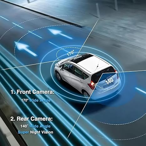 Maizic SmartHomes Navic Duo 4K Dual Channel Car Dash Camera | 5MP UHD Front & 1296P FHD Rear Recording | Built-in Wi-Fi, GPS | 3.4