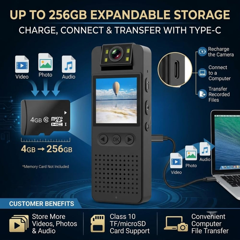Maizic Smarthome ProofCam B2 1080P Full HD Body Camera | 1.4
