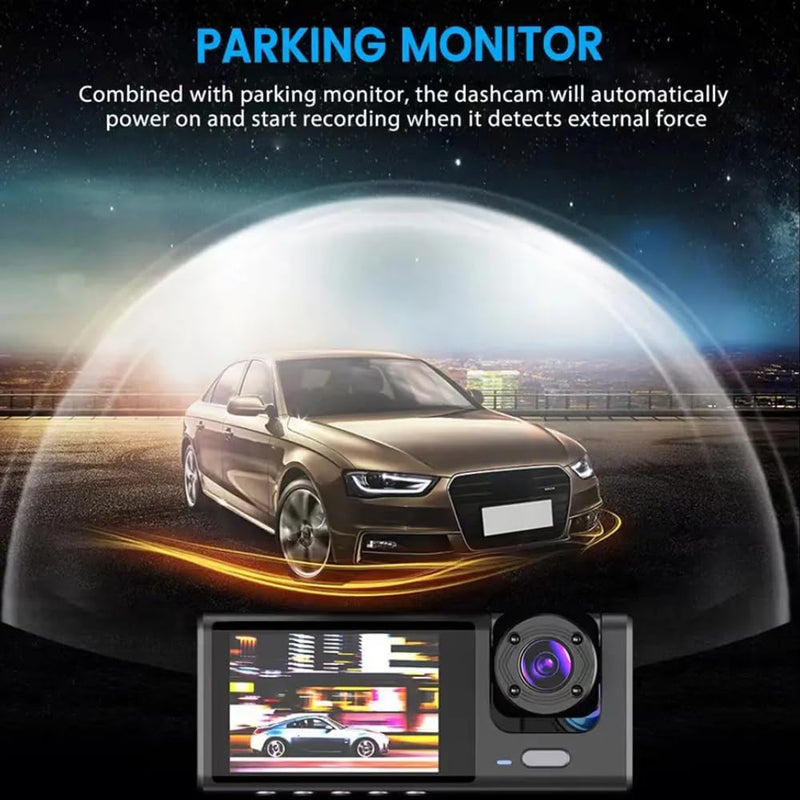 Maizic Navic X3 4K 3-Channel Dash Cam – Front, Rear & Inside, Wi-Fi, G-Sensor, IR Night Vision, 24H Parking Monitor