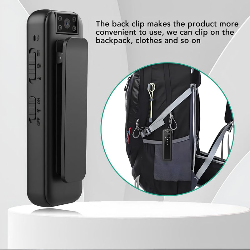 Maizic Smarthome ProofCam B1 1080P Full HD Body Camera, Mini Wearable Video Recorder with IR Night Vision, 180° Rotatable Lens, Up to 5H Recording, 256GB TF Card Support & Portable Back Clip