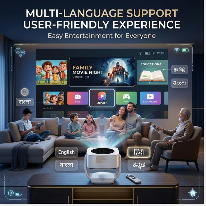 Maizic Smarthome Lumora Ultra Smart Projector | Android 13, Auto Focus & Auto Keystone, WiFi BT, Built-in Speaker, 12000 Lumens, 150” Home Theater Projector for Movies, Gaming
