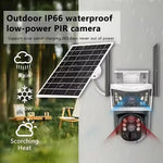 Maizic Smarthome Opti-Zoom 10X Optical Zoom 2 Lens/3 Screen View 4G Sim Based Wireless Solar CCTV Camera with 7W Solar Panel Built-in Battery, Human+ PIR Motion Detection, Two-Way Audio