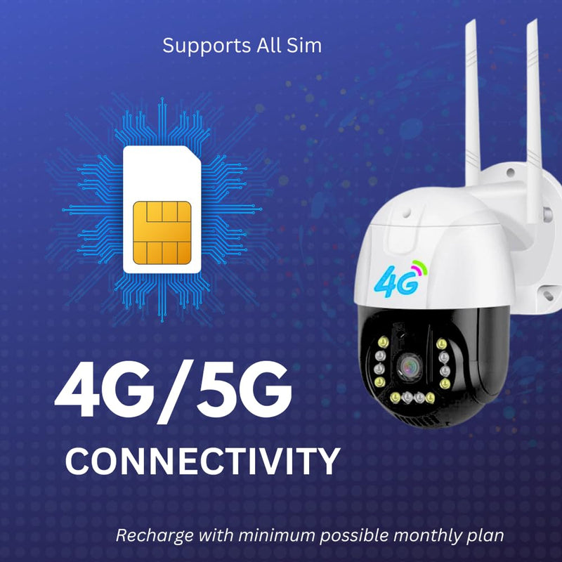 Maizic Gorilla 4G 5MP PTZ Outdoor CCTV – Full HD, Dual Light Night Vision, Auto Tracking, Two-Way Audio, IP66 Waterproof