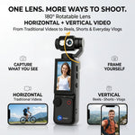 Maizic Smarthome Q8 4K Vlogging Camera for YouTube | 180° Rotating Lens, 2.0