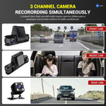 Maizic Navic Trio 3-Channel Dash Cam – 1080P Front, Rear & Cabin, Motion Detection, G-Sensor, Parking Monitor, 64GB SD Support