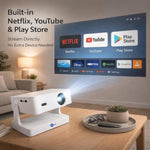 Maizic Smarthome Tej PRO 2K Smart Projector | 12000 Lumens | Wi-Fi & Bluetooth | Zoom Adjustment & Miracast | Supports Netflix, YouTube & Play Store | HDMI, USB, RJ45 | Android & iOS Support