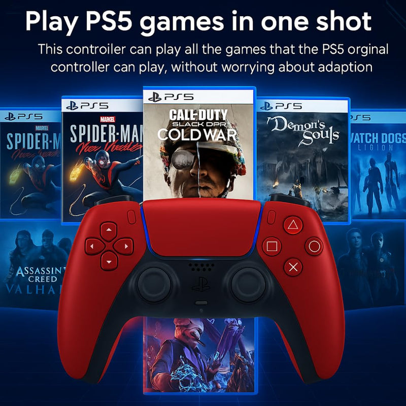 Maizic Smarthome Play-X-Red-5 Wireless Gamepad Dual/Asymmetric Motors, Plug & Play, 800mah Battery, 3.5mm Headset Jack, Game Controller Supports P3/P4, PS4 (Windows | Android)