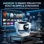 Maizic Smarthome Lumora Ultra Smart Projector | Android 13, Auto Focus & Auto Keystone, WiFi BT, Built-in Speaker, 12000 Lumens, 150” Home Theater Projector for Movies, Gaming