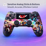 Maizic Smarthome Funetic Fighting Game Themed Wireless Bluetooth P4 Controller | Dual Vibration, Turbo | Type-C Fast Charging, 10Hr Battery | Compatible with PS4/Pro/Slim, PC & Smartphones