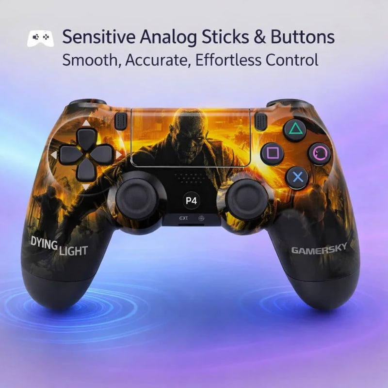 Maizic Smarthomea Funetic Zombie Survival Game Themed Bluetooth Wireless P4 Gaming Controller | PC, Smartphone | Dual Vibration, Turbo, Touchpad, Type-C Fast Charging, 10hr Battery