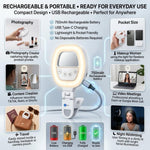Maizic Smarthome W60 Professional Mini Clip-On LED Light for Phone, Laptop, Webcam & Camera, Rechargeable Selfie Ring Light, CRI95+, 2700K-6500K, 750mAh Battery for Photography, Makeup & Video Calls