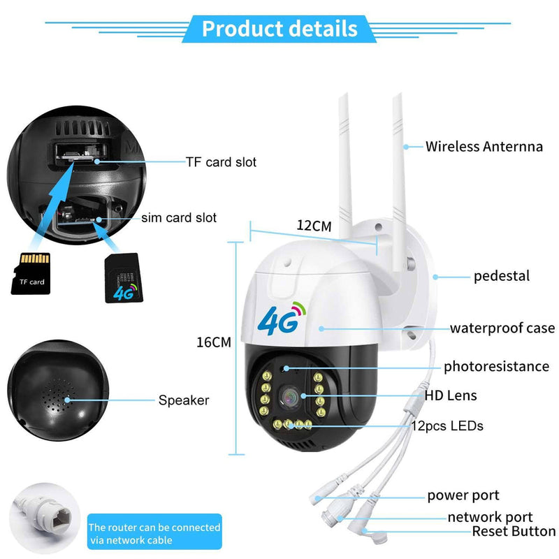 Maizic SmartHome Gorilla 5MP 4G SIM CCTV Camera – High Resolution, Motion & Human Detection, IP66 Waterproof, Color Night Vision