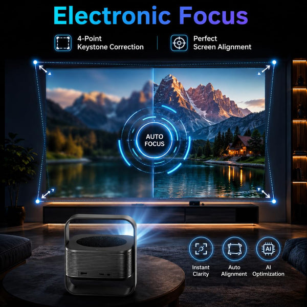 Maizic Smarthome Lumora Native 1080P FHD AI Projector | Smart Android Home Theater | Fully Automatic Auto Focus & Auto Keystone | 15000 Lumens High Brightness | HDMI ARC | Bluetooth Voice Remote | Portable Cinema Experience | Black