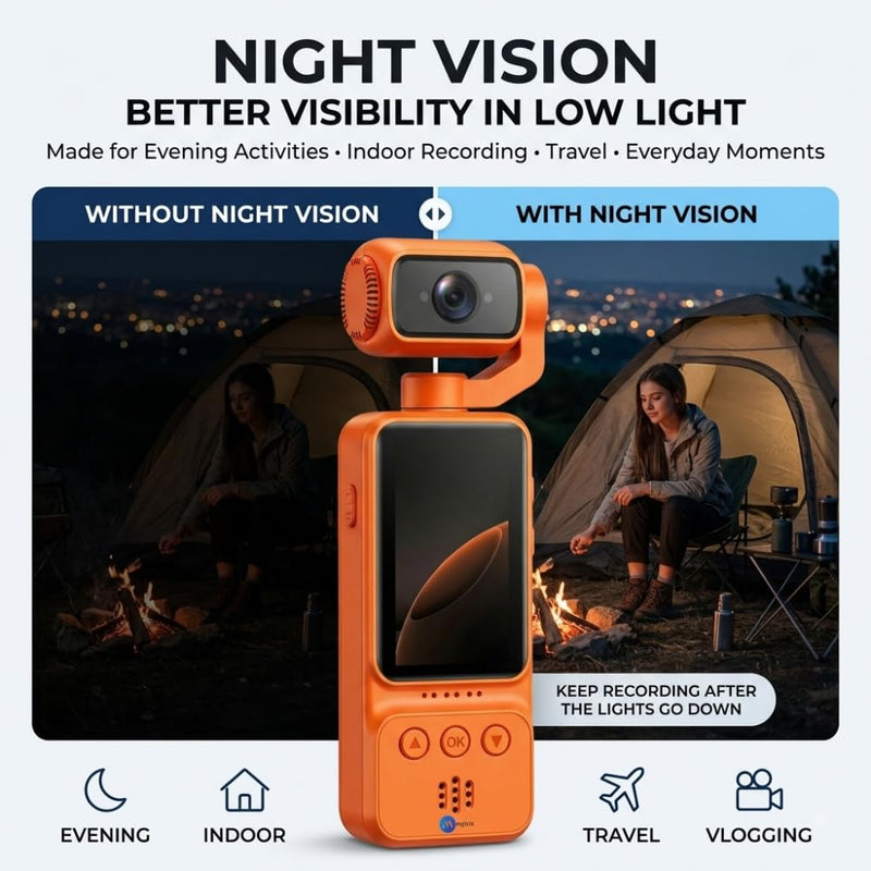 Maizic Smarthome Q6 1080P FHD WiFi Vlogging Camera | App Control, Rotatable Lens, Night Vision, Motion Detection, 2.0