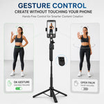 Maizic Smarthome AI Tracking Selfie Stick Tripod, 360° Face Tracking Phone Stand with Bluetooth Remote, Reels Scroll Up/Down/Left/Right, Gesture Control for Vlogging, Selfies & Live Streaming