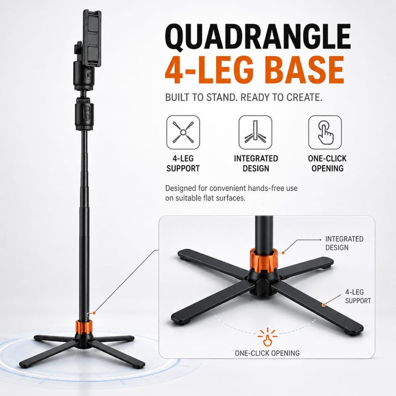 Maizic Smarthome Q13 AI Face Tracking Tripod 1.8M, 360° Auto Tracking Selfie Stick with Gesture Control, Bluetooth Remote, Portrait Landscape Phone Holder for Vlogging, Reels & Live Streaming