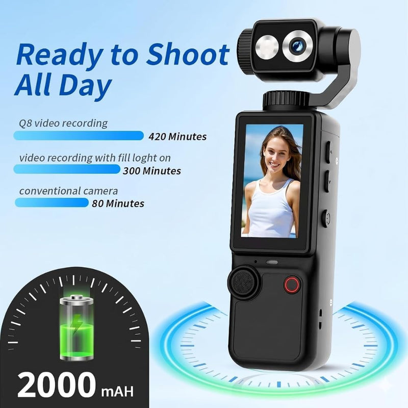Maizic Smarthome Q8 4K Vlogging Camera for YouTube | 180° Rotating Lens, 2.0