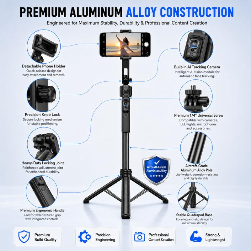 Maizic Smarthome AI Auto Face Tracking Selfie Stick Tripod, 71