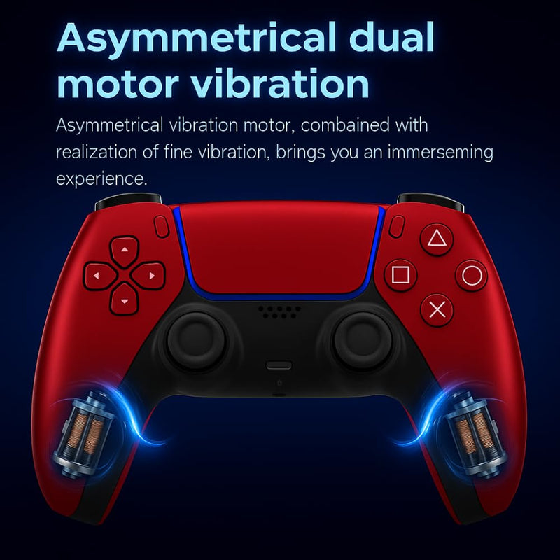 Maizic Smarthome Play-X-Red-5 Wireless Gamepad Dual/Asymmetric Motors, Plug & Play, 800mah Battery, 3.5mm Headset Jack, Game Controller Supports P3/P4, PS4 (Windows | Android)