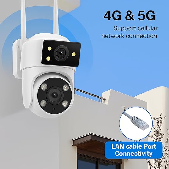 Maizic Supercam Lynox 4G/5G SIM CCTV Camera – 4MP+4MP Full HD, 360°  Coverage, Night Vision, Two-Way Audio, Cloud SD Storage