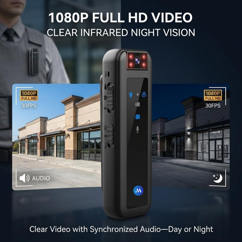 Maizic Smarthome ProofCam B1 1080P Full HD Body Camera, Mini Wearable Video Recorder with IR Night Vision, 180° Rotatable Lens, Up to 5H Recording, 256GB TF Card Support & Portable Back Clip