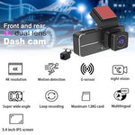 Maizic SmartHomes Navic Duo 4K Dual Channel Car Dash Camera | 5MP UHD Front & 1296P FHD Rear Recording | Built-in Wi-Fi, GPS | 3.4