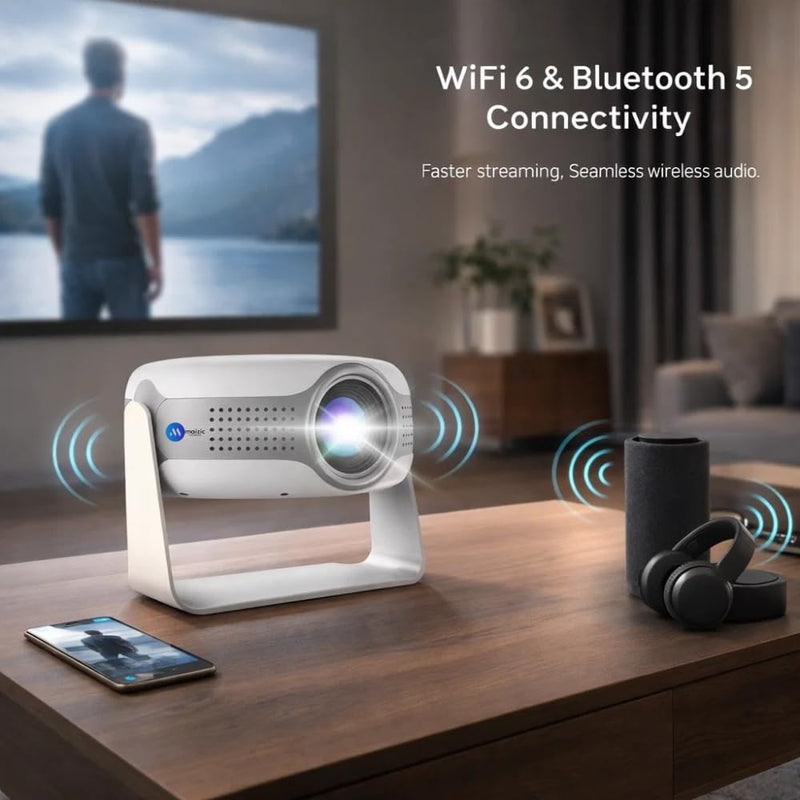 Maizic Smarthome Tej XL Native 4K Smart LED Projector | 10000 Lumens | Up to 300” Screen | Android 12 | WiFi 6 & BT 5 | Auto Keystone & Electronic Focus | Miracast | Built-in Netflix, Play Store