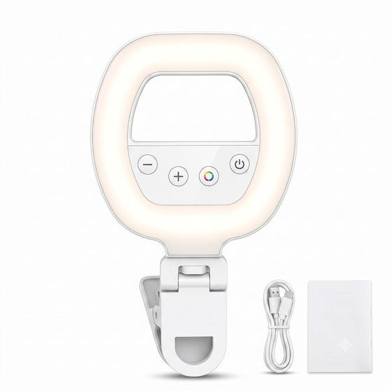 Maizic Smarthome W60 Professional Mini Clip-On LED Light for Phone, Laptop, Webcam & Camera, Rechargeable Selfie Ring Light, CRI95+, 2700K-6500K, 750mAh Battery for Photography, Makeup & Video Calls