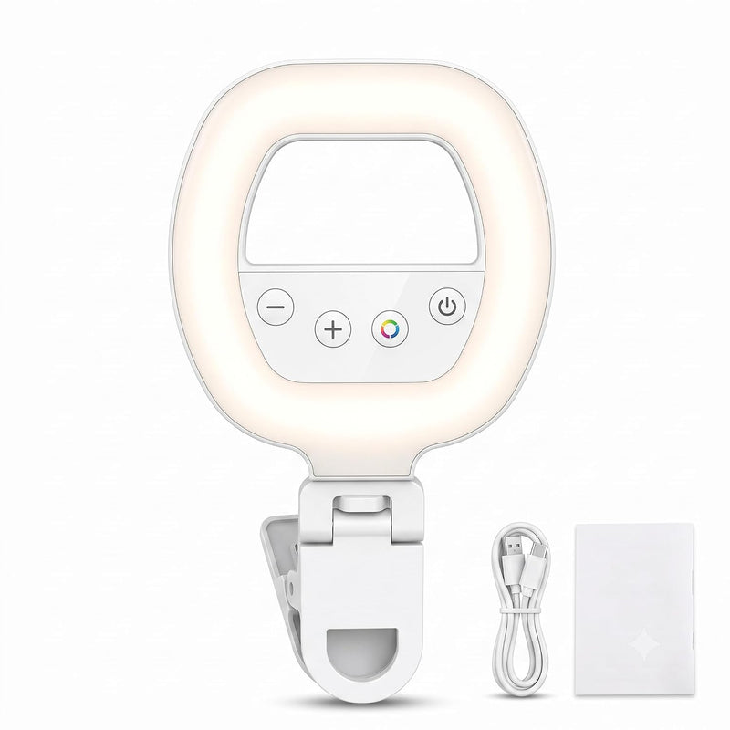 Maizic Smarthome W60 Professional Mini Clip-On LED Light for Phone, Laptop, Webcam & Camera, Rechargeable Selfie Ring Light, CRI95+, 2700K-6500K, 750mAh Battery for Photography, Makeup & Video Calls