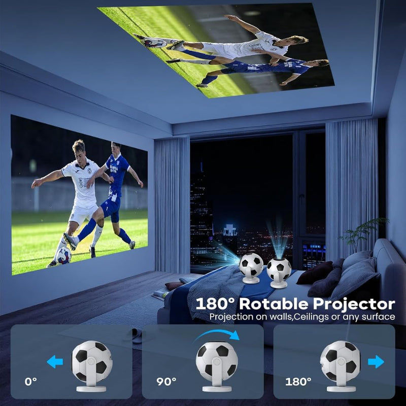 Maizic Smarthome Lumora Goat Smart Projector for Home, Native 1080P Full HD, 4K Video Decoding, Android 14, Wi-Fi 6, Bluetooth 5.4, Auto Keystone, 180° Rotatable, 15000 Lumens
