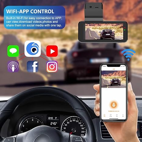Maizic SmartHomes Navic Duo 4K Dual Channel Car Dash Camera | 5MP UHD Front & 1296P FHD Rear Recording | Built-in Wi-Fi, GPS | 3.4