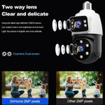 Maizic Ultracam Aura Duo 4MP + 4MP Dual-Lens Bulb Camera | Dual Screen View | Outdoor Wi-Fi CCTV | Color Night Vision | 2-Way Audio | AP Hotspot Support | Smart Home Security