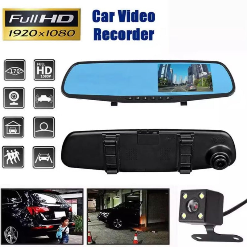Maizic Smarthome WiFi Mirror Dashcam for Car | Full HD Front & Rear Recording, Color Night Vision, G-Sensor, Parking Mode, Loop Recording, App Control | Android & iOS Compatible