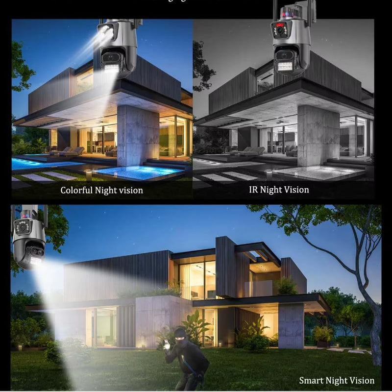 Maizic Smarthome Supercam TwinView 10MP Dual Lens Outdoor WiFi CCTV Camera | Watch Two Views at Once | 360° Pan Tilt + Fixed Lens | AI Human Detection | Full Color Night Vision | Two-Way Intercom | IP66 Waterproof