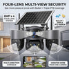 Maizic Smarthome Quadgenie 4G Solar 2.0 (6MPx4) Four Lens/Screens Outdoor CCTV Camera | Bullet + Triple PTZ | 10X Optical Zoom | Color Night Vision | AI Human Detection | 2-Way Talk | IP67 Waterproof