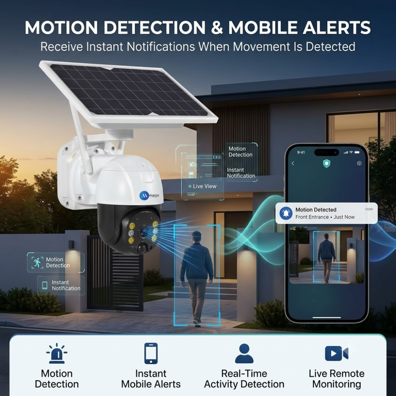 Maizic Smarthome Black Bull Solar 4G SIM CCTV Camera | 3MP Full HD Outdoor Wireless Security Camera | Solar Powered | Color Night Vision | Motion Detection | 2-Way Talk | IP66 Waterproof | Live Remote Monitoring