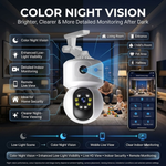 Maizic Smarthome Fox 5+5MP WiFi CCTV Camera for Home Security | Dual Lens Dual Screen Outdoor Camera | AI Motion Detection | Color Night Vision | Two-Way Audio | IP66 Weatherproof | Mobile App Remote View