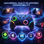 Maizic Smarthome Play X9 Wireless Bluetooth Gaming Controller | Dual Vibration, 6-Axis Gyroscope, RGB LED Joystick, 800mAh Battery| Compatible with Android, iOS, Windows PC, P3, P4 & Switch