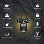 Batman Black 3in1 4G Sim CCTV Camera (5MP+5MP+5MP) Full HD 3 Lens/3 Screen View Home Security Camera with Pan Tilt 360° View & 2 side camera horizontally rotate 180°