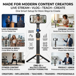 Maizic Smarthome Gimbal Camera G3 70-Inch AI Auto Face Tracking Tripod for Smartphone, 360° Rotation, Gesture Control, Gimbal Stabilizer & Selfie Stand for Live Streaming, Vlogging & Content Creation