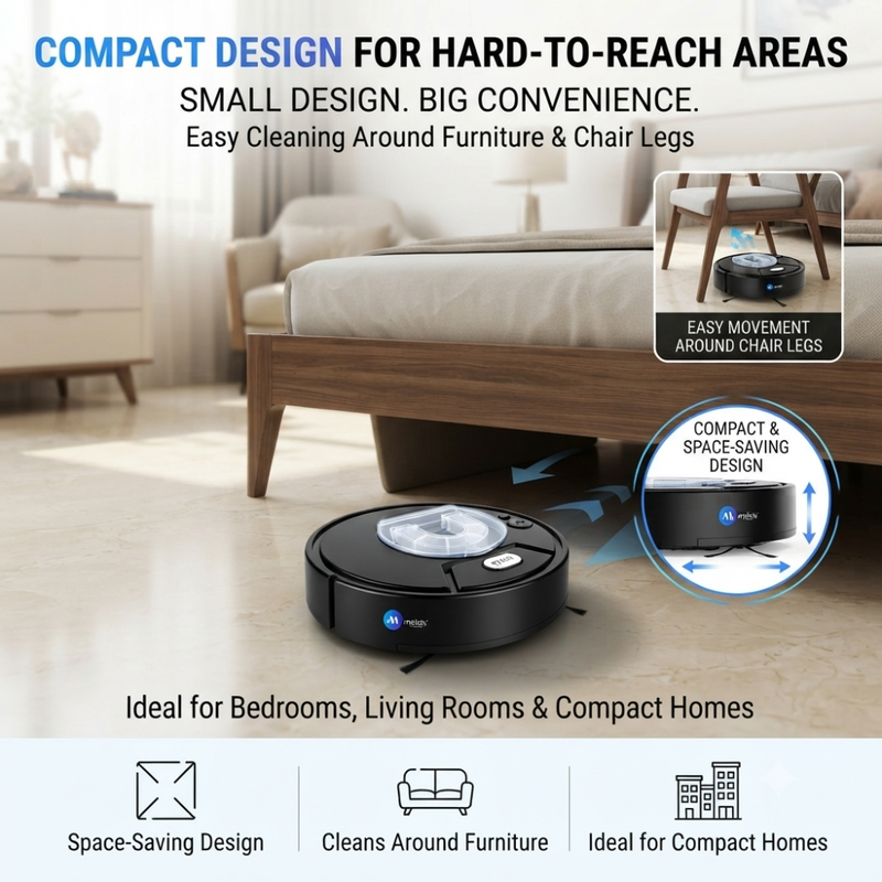 Maizic Smarthome SweepX 1 Robot Vacuum Cleaner for Home, 2-in-1 Automatic Sweeping, Vacuuming & Powerful Suction, Water Spray Function, Compact Floor Cleaning Robot for Tiles & Marble