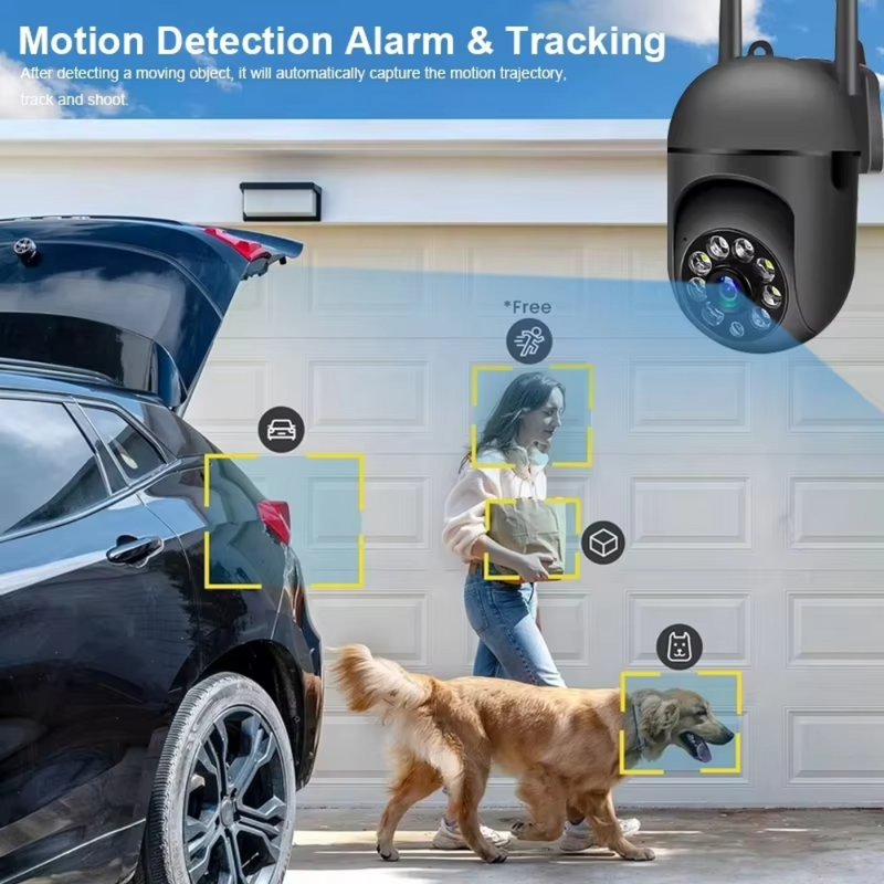 Maizic Smarthome Black Mini Fox 360° 3MP Full HD Smart Wi-Fi Security Camera, Wireless Indoor CCTV Cam | AI Person Detection | 2-Way Audio | Motion Detection | Color Night Vision CCTV Camera