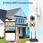 Maizic Smarthome SuperCam Dragonfly 5+5MP UHD Dual Lens/Screen WiFi Outdoor CCTV Camera for Home | Color Night Vision | Human Detection | Two-Way Audio | IP66 Waterproof Security Camera